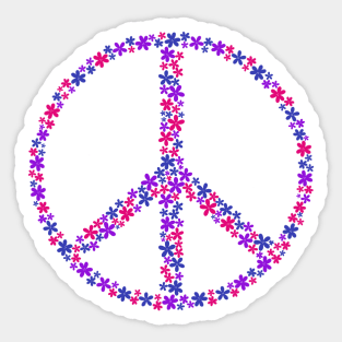 Floral Peace Sign - Discreet Bi Pride Sticker